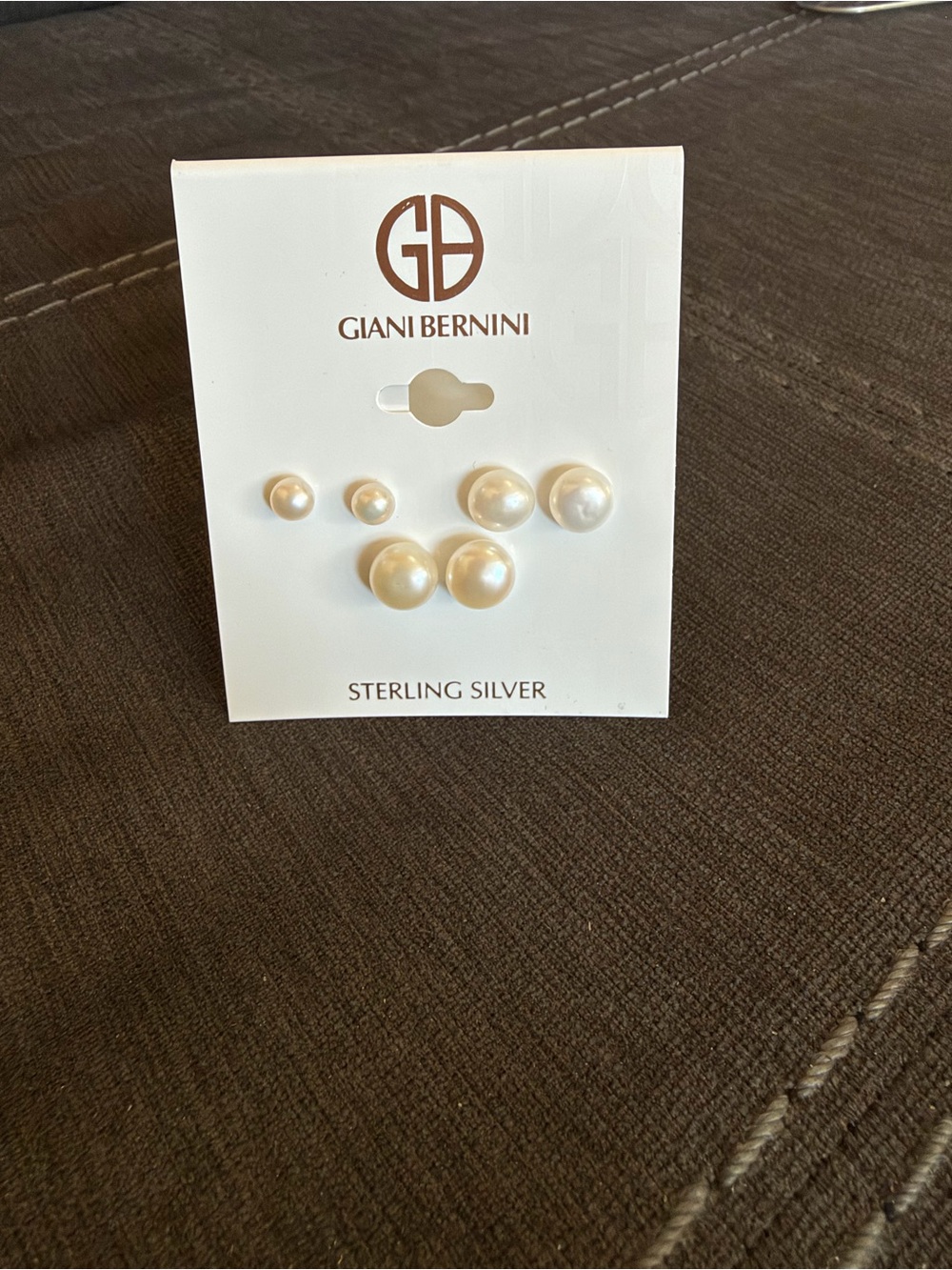 Giani Bernini Cream Pearl Sterling Silver Stud Earring Set